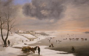 Talvimaisema Brabrandin kirkon kanssa